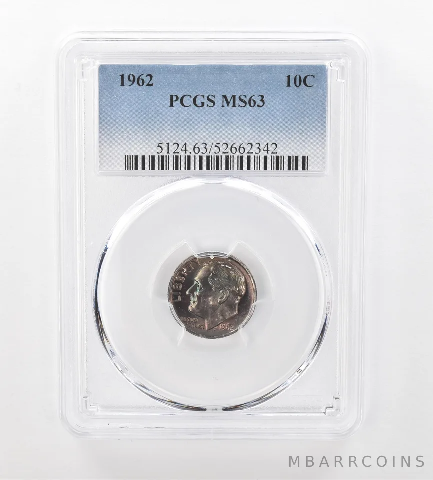 1962 Roosevelt Dime MS63 PCGS Beautiful Tone *1020