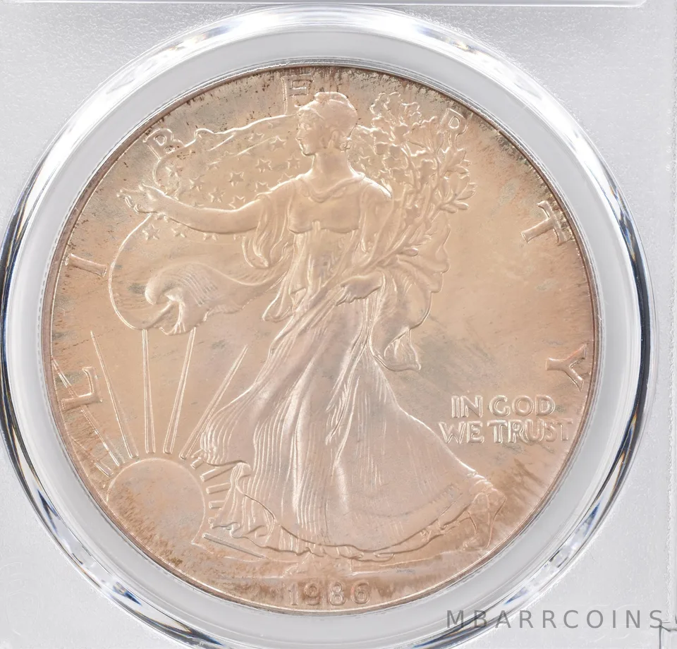 1986 American Silver Eagle MS68 PCGS Beautiful Tone *1174