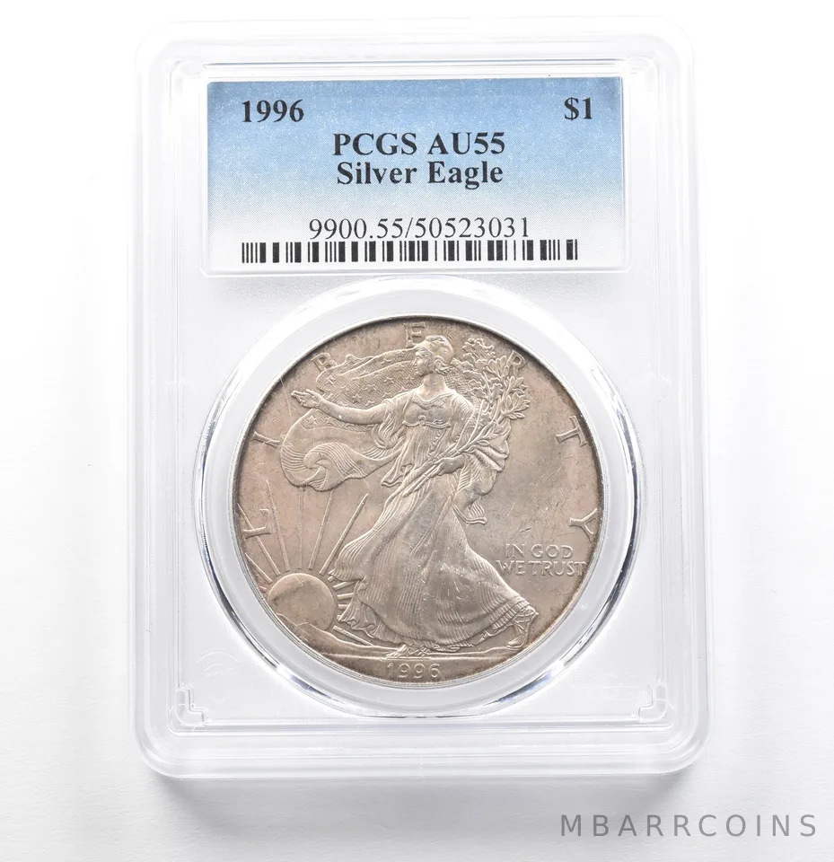 1996 American Silver Eagle AU55 PCGS a0628