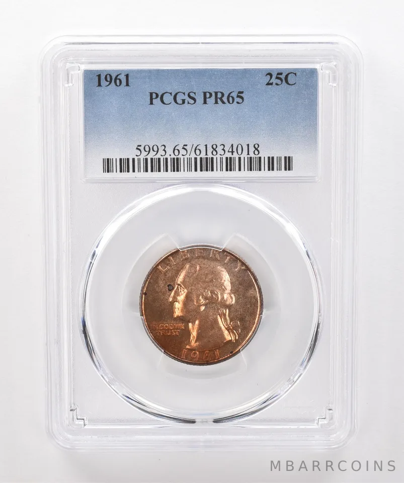 1961 Washington Quarter PR65 PCGS Beautiful Tone *1900