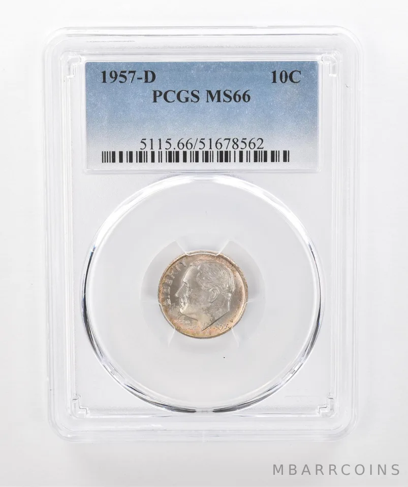 1957-D Roosevelt Dime MS66 PCGS Beautiful Tone *1434