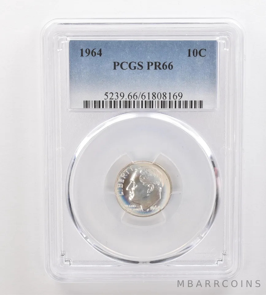 1964 Roosevelt Dime PR66 PCGS Beautiful Tone *3329