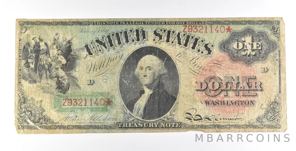 1869 $1 Legal Tender Star Note Large Note Red Seal *5628