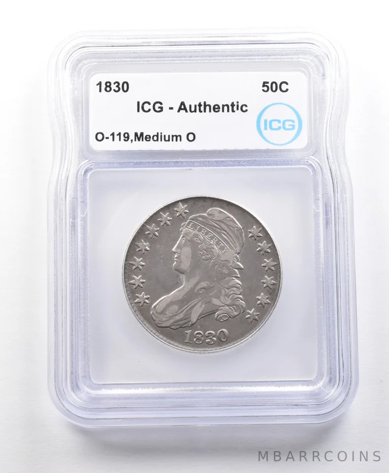 1830 Capped Bust Half Dollar O-119 Medium O Authentic ICG a5602
