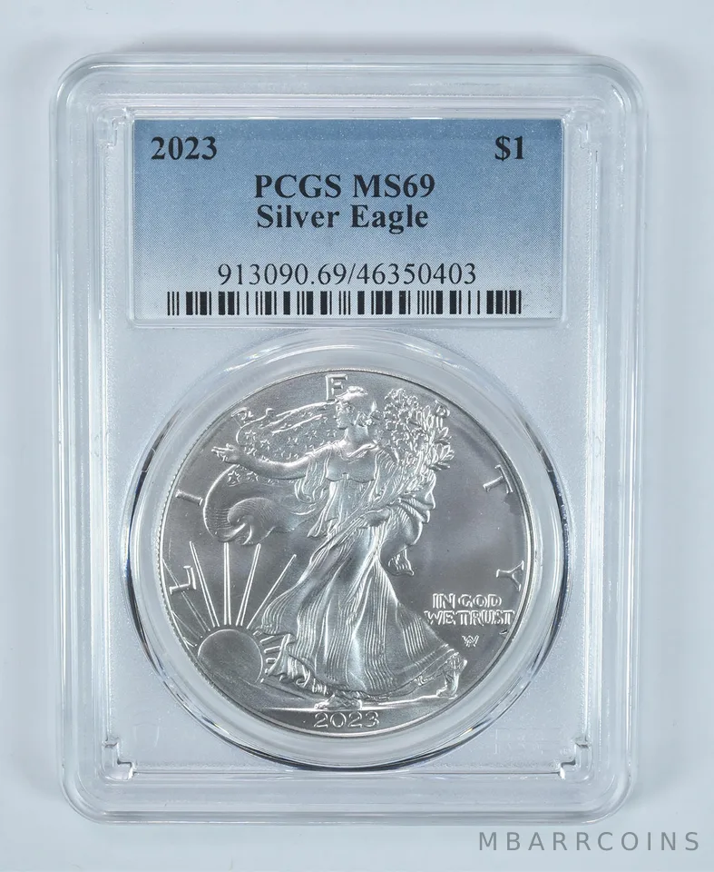 2023 American Silver Eagle MS69 PCGS Blue Label