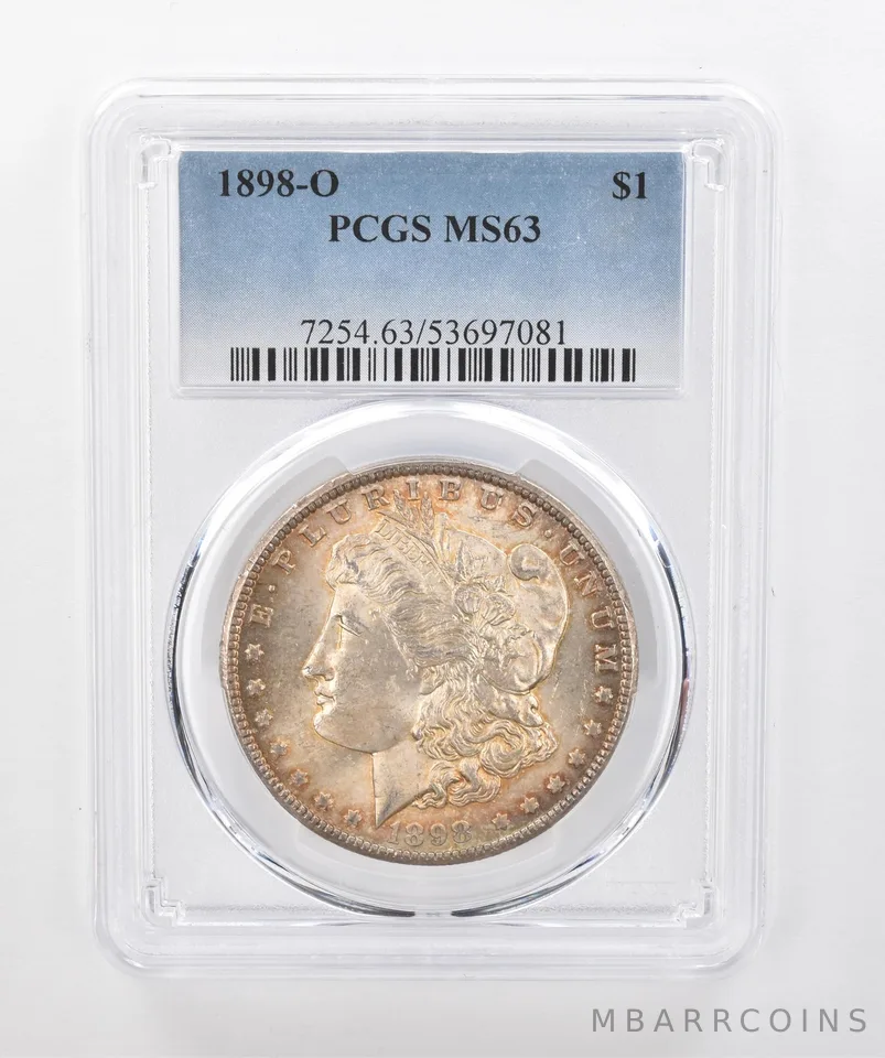 1898-O Morgan Silver Dollar MS63 PCGS Beautiful Tone *1477