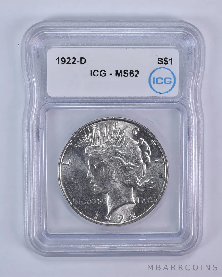 1922-D Peace Silver Dollar MS62 ICG
