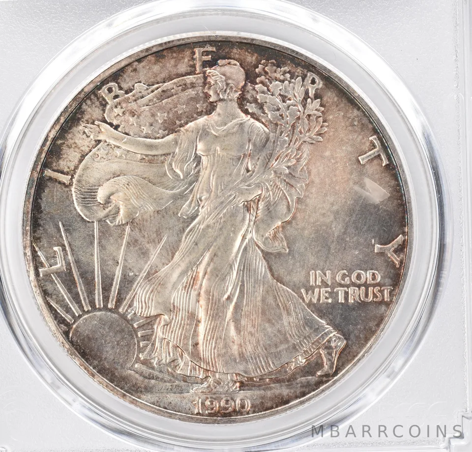1990 American Silver Eagle MS68 PCGS Beautiful Tone *1175