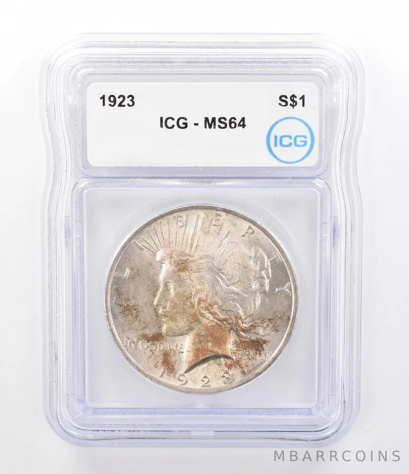 1923 Peace Silver Dollar MS64 ICG Beautiful Tone *9784