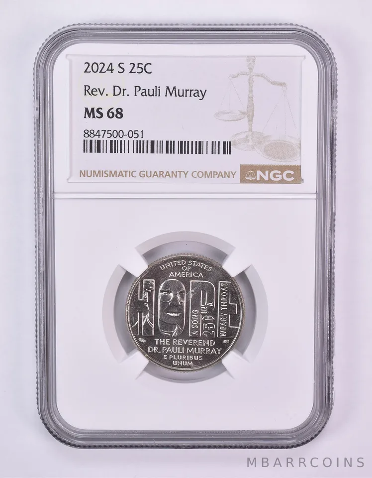 2024-S American Women Quarter Rev Dr Pauli Murray MS68 NGC Brown Label
