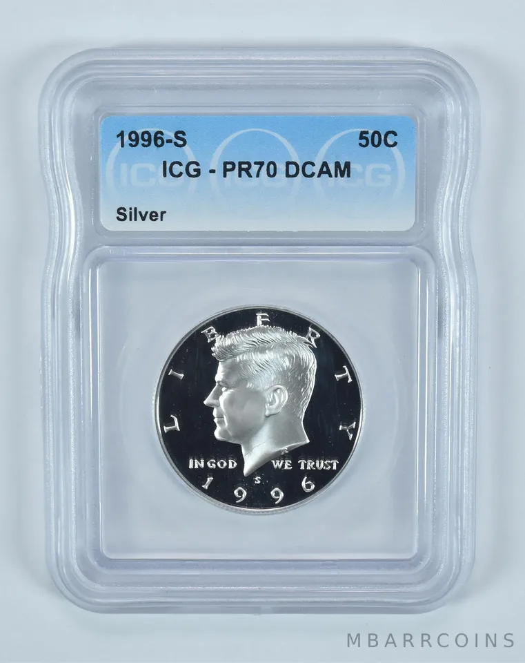 1996-S Kennedy Half Dollar Silver PR70 DCAM ICG