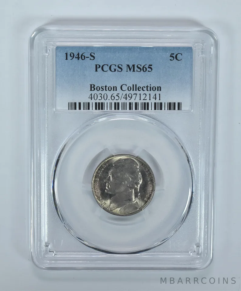 1946-S Jefferson Nickel Boston Collection MS65 PCGS Blue Label