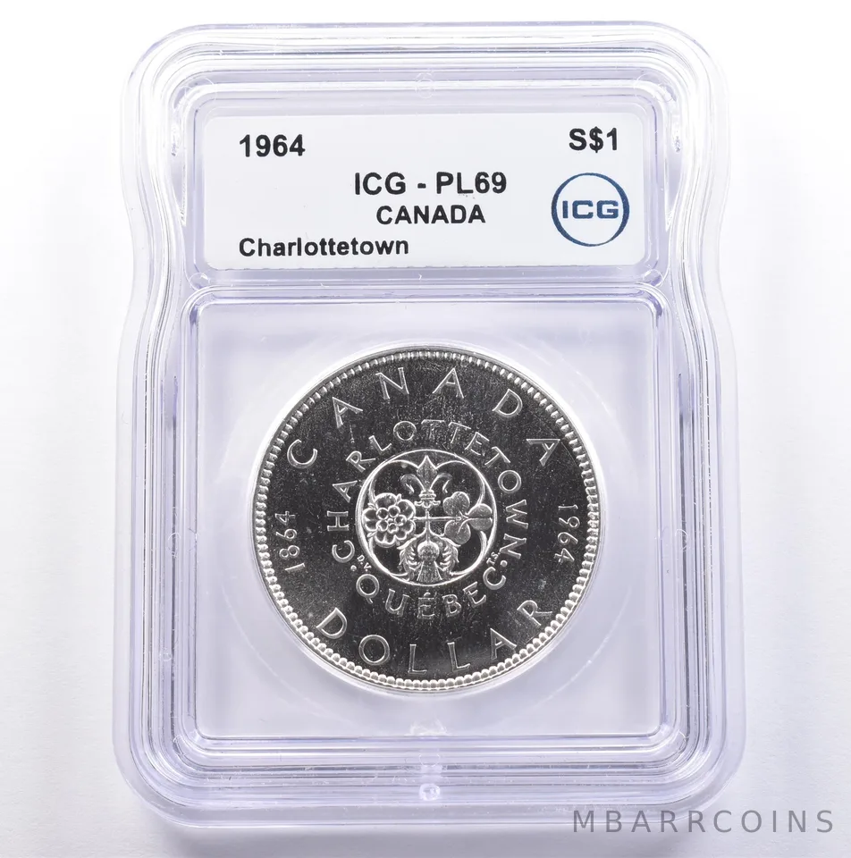 1964 Canada 1 Dollar Silver Charlottetown PL69 ICG *9013