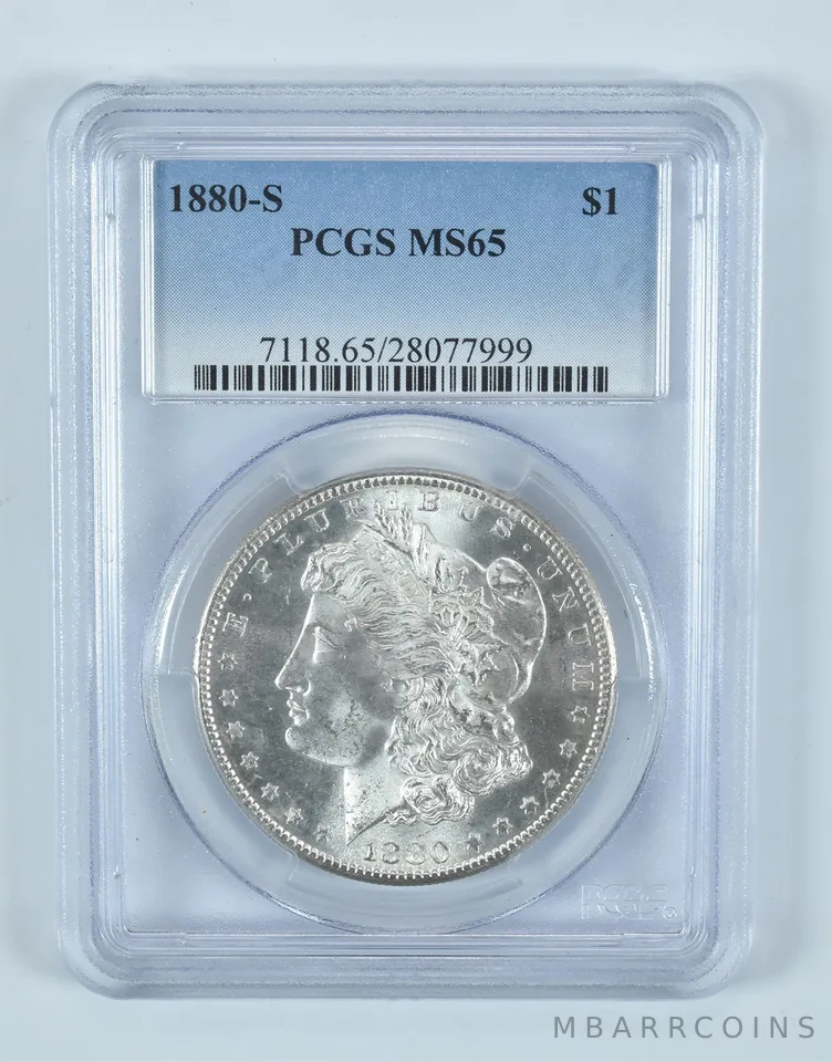 1880-S Morgan Silver Dollar MS65 PCGS Blue Label
