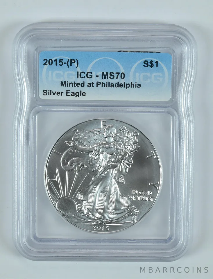 2015 (P) American Silver Eagle Philadelphia Minted MS70 ICG