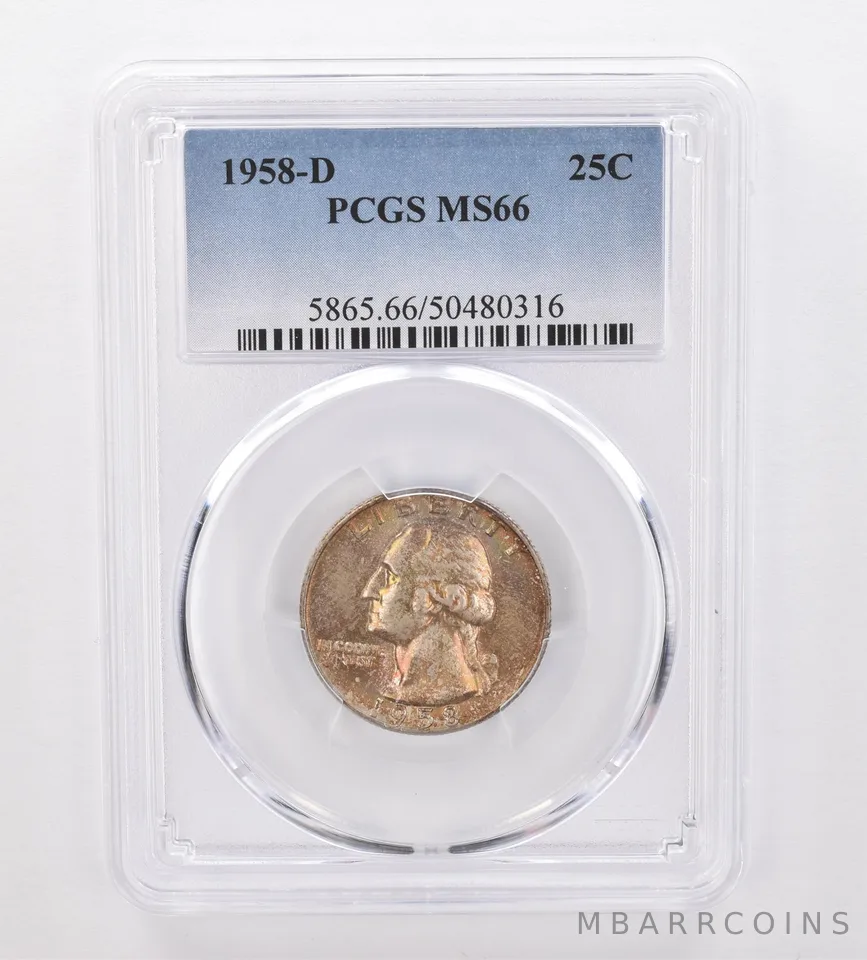 1958-D Washington Quarter MS66 PCGS Beautiful Tone *0076