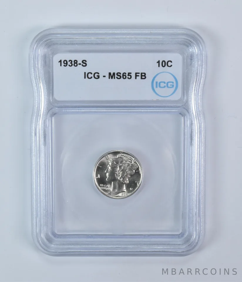1938-S Mercury Dime MS65 FB ICG