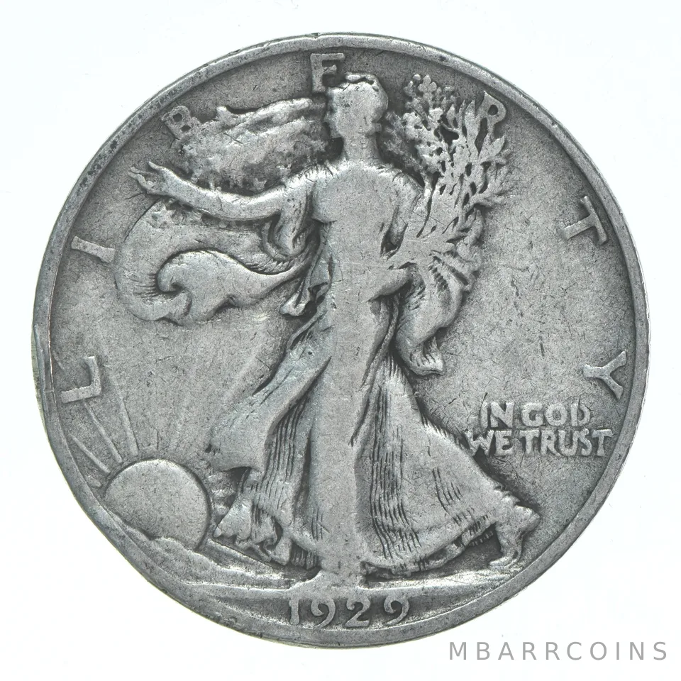 1929-S Walking Liberty Half Dollar CIRC 90% Silver