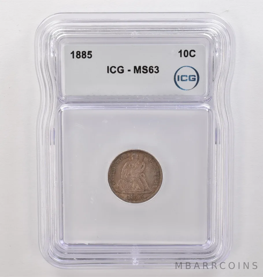 1885 Seated Liberty Dime MS63 ICG Beautiful Tone *4175