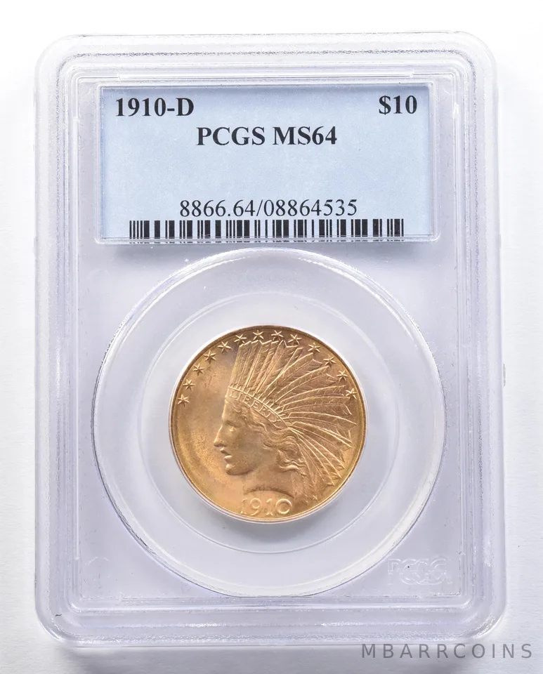 1910-D $10 Indian Head Gold Eagle MS64 PCGS PQ *1976