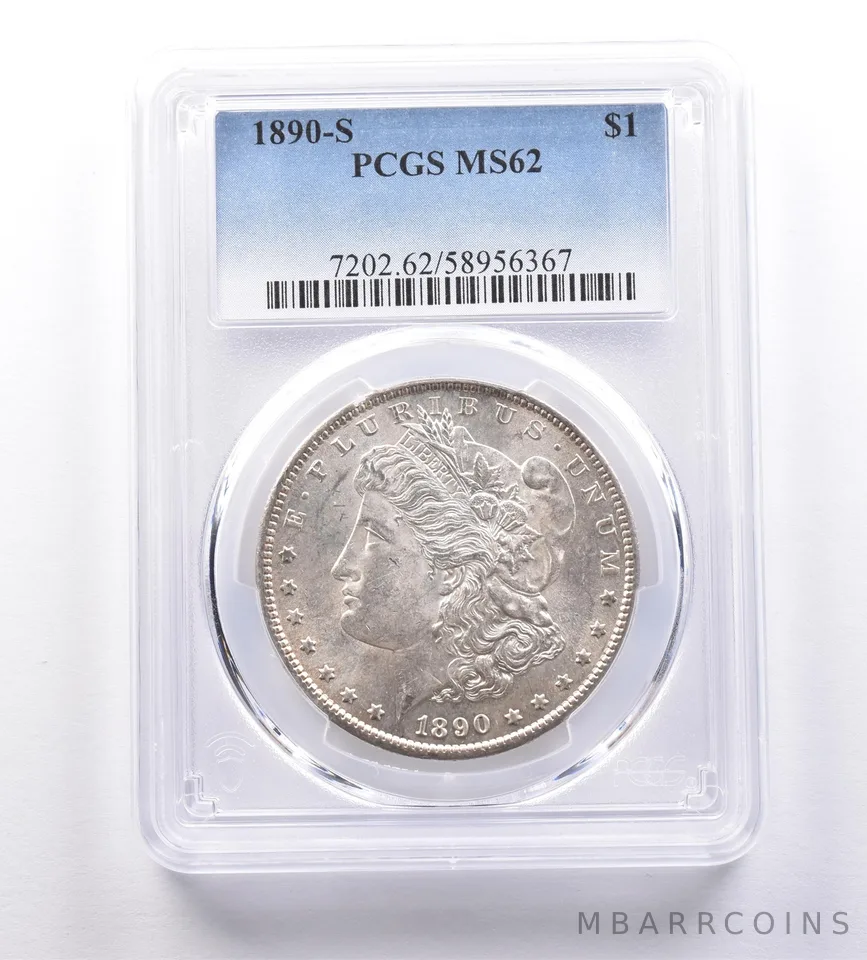 1890-S Morgan Silver Dollar MS62 PCGS a9203