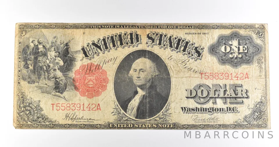 1917 $1 Legal Tender Large Note Red Seal *4532