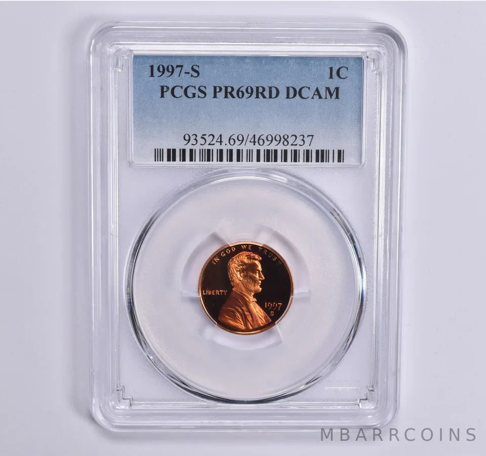 1997-S Lincoln Memorial Cent PR69 RD PCGS Blue Lbl