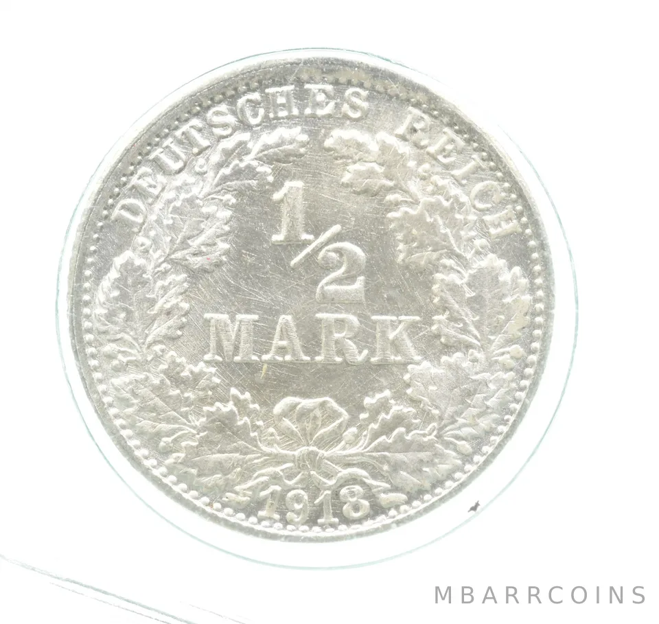 1918 F Germany Half Mark Gem Unc a0163