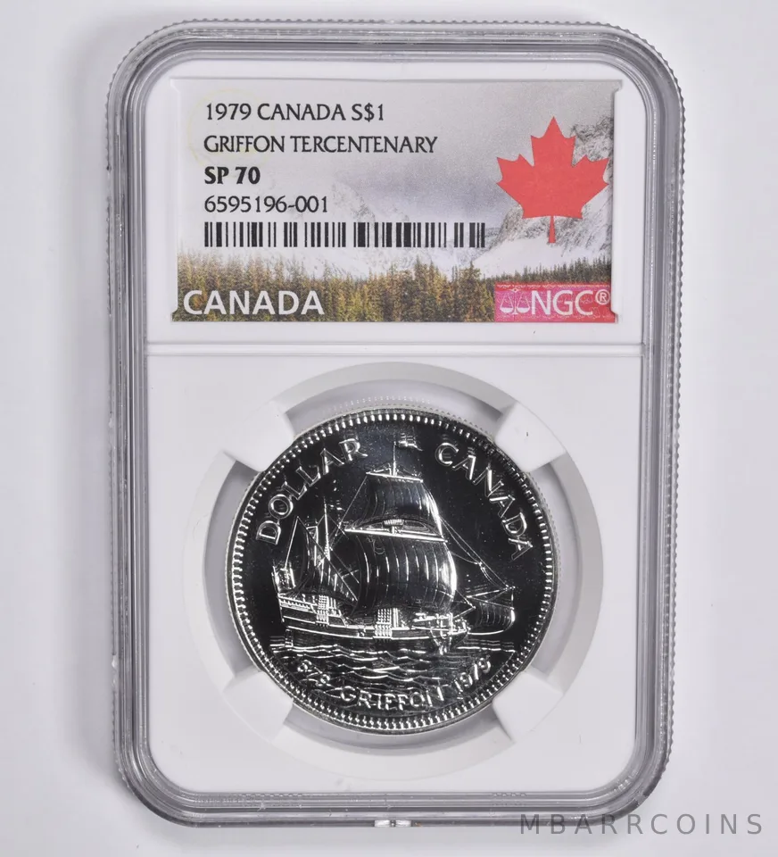 1979 Canadian $1 Silver Dollar Griffon Tercentenary SP70 NGC Canada