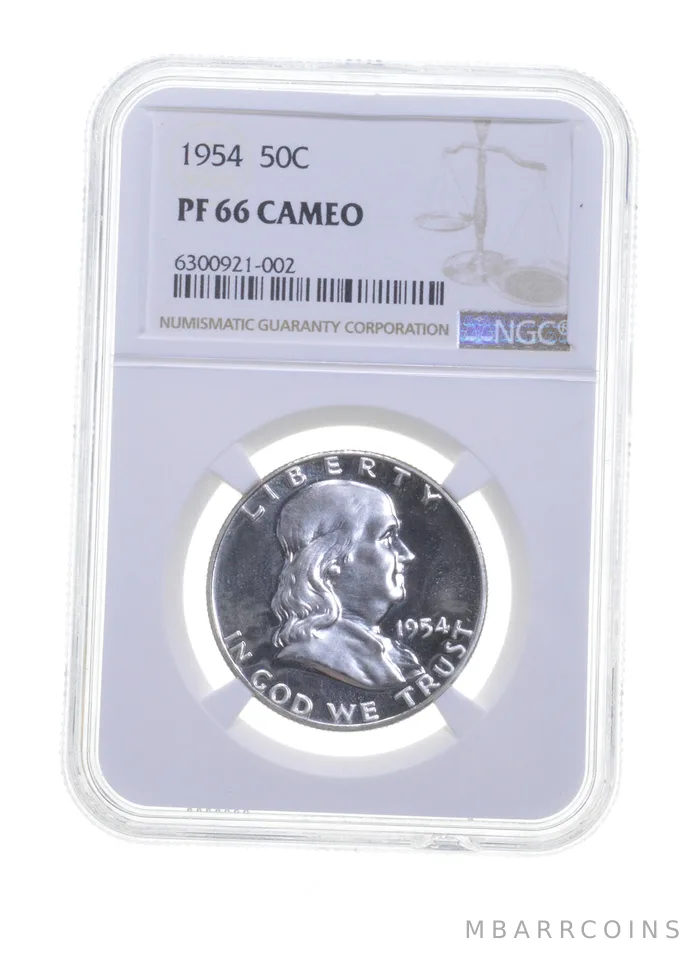 PF66 CAM 1954 Franklin Half Dollar - Graded NGC - Chipped Slab a5724
