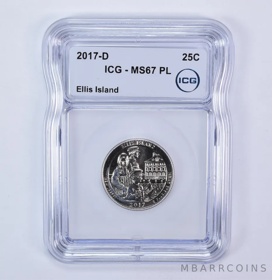 2017-D Washington Quarter ATB Ellis Island MS67 PL ICG