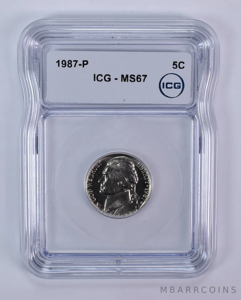 1987-P Jefferson Nickel MS67 ICG