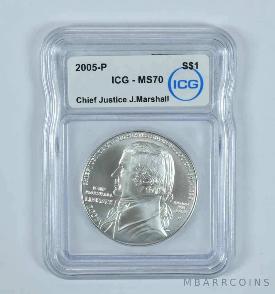 2005-P John Marshall Commemorative Silver Dollar MS70 ICG
