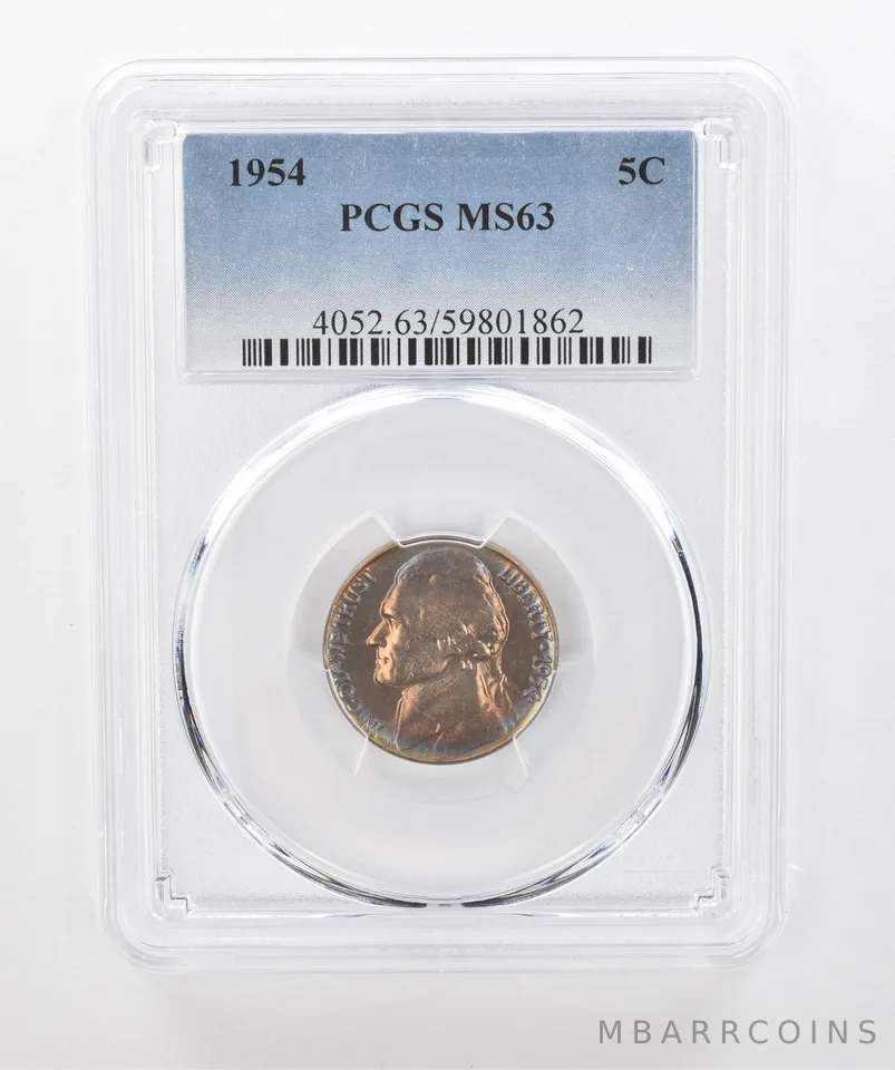 1954 Jefferson Nickel MS63 PCGS Beautiful Tone *1585