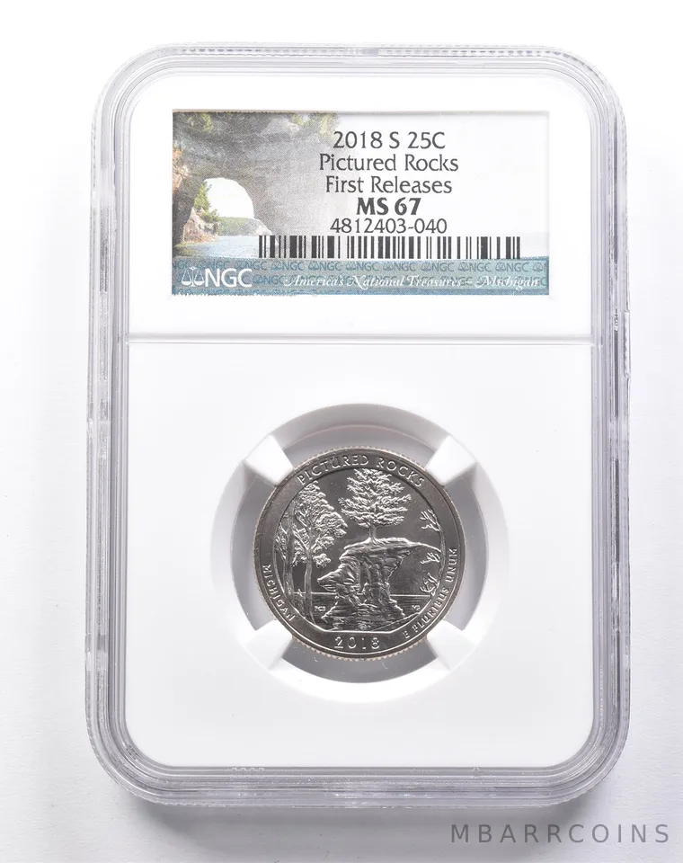 MS67 2018-S Washington Quarter Pictured Rocks First Releases NGC *6156