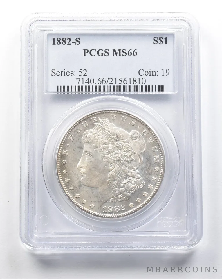 1882-S Morgan Silver Dollar MS66 PCGS a8394