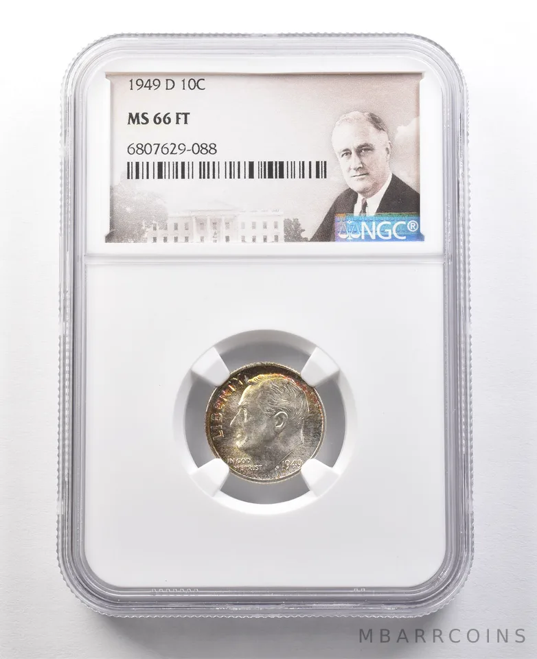 1949-D Roosevelt Dime MS66 FT NGC *8834