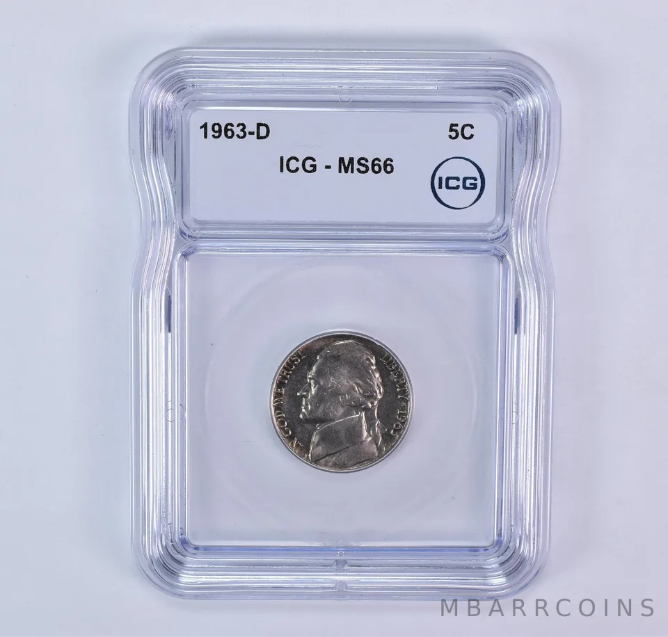 1963-D Jefferson Nickel MS66 ICG