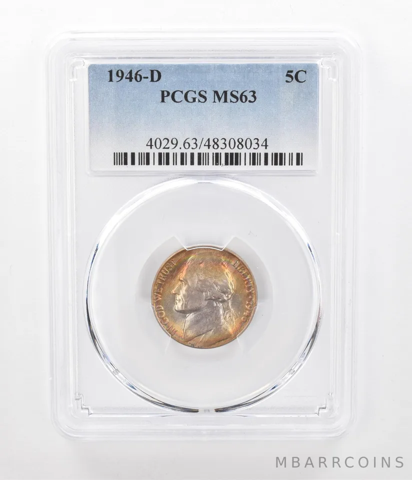 1946-D Jefferson Nickel MS63 PCGS Beautiful Tone *2405
