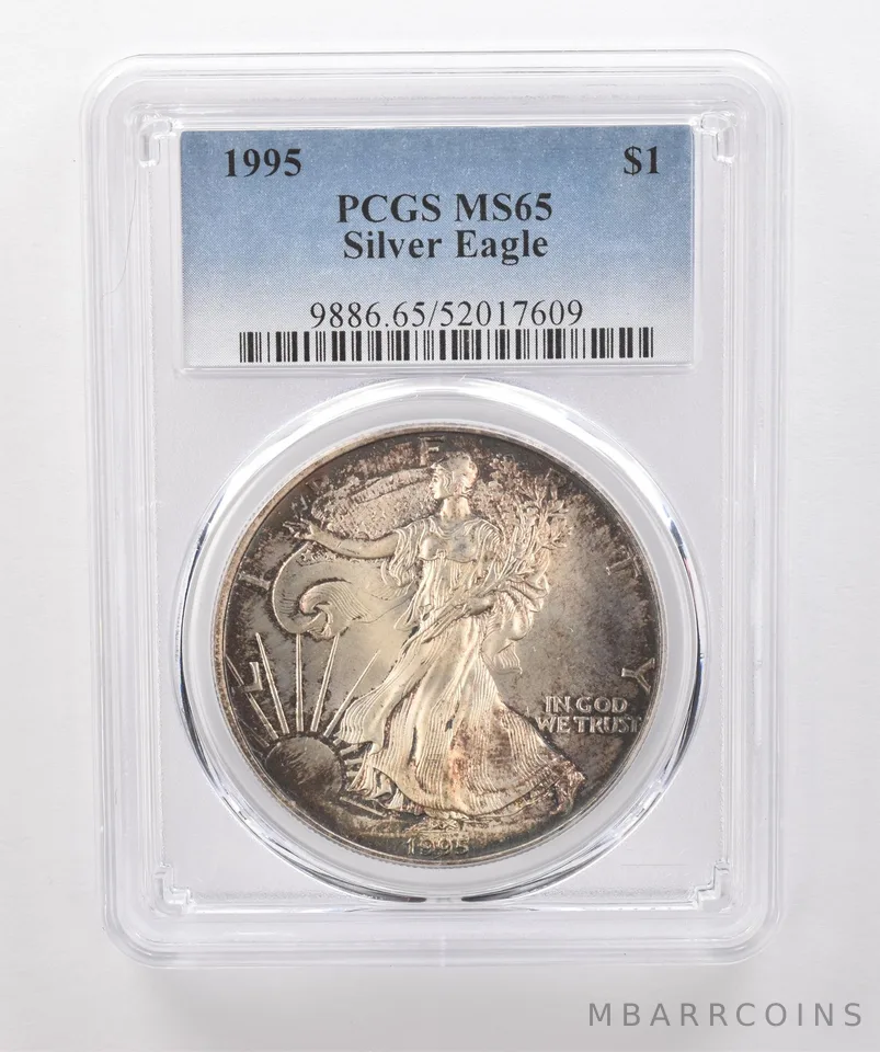 1995 American Silver Eagle MS65 PCGS Beautiful Tone *1975