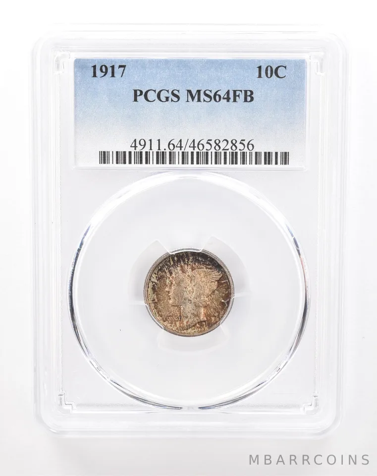 1917 Mercury Dime MS64 FB PCGS Beautiful Tone a2846