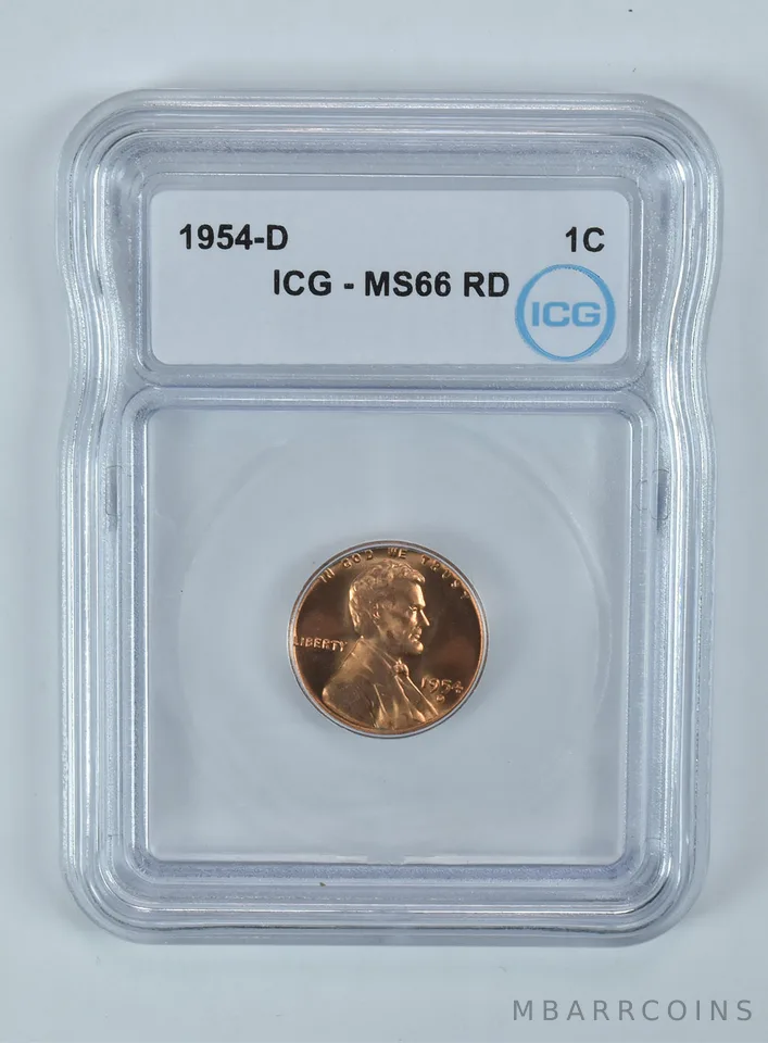 1954-D Lincoln Wheat Cent MS66 RD ICG