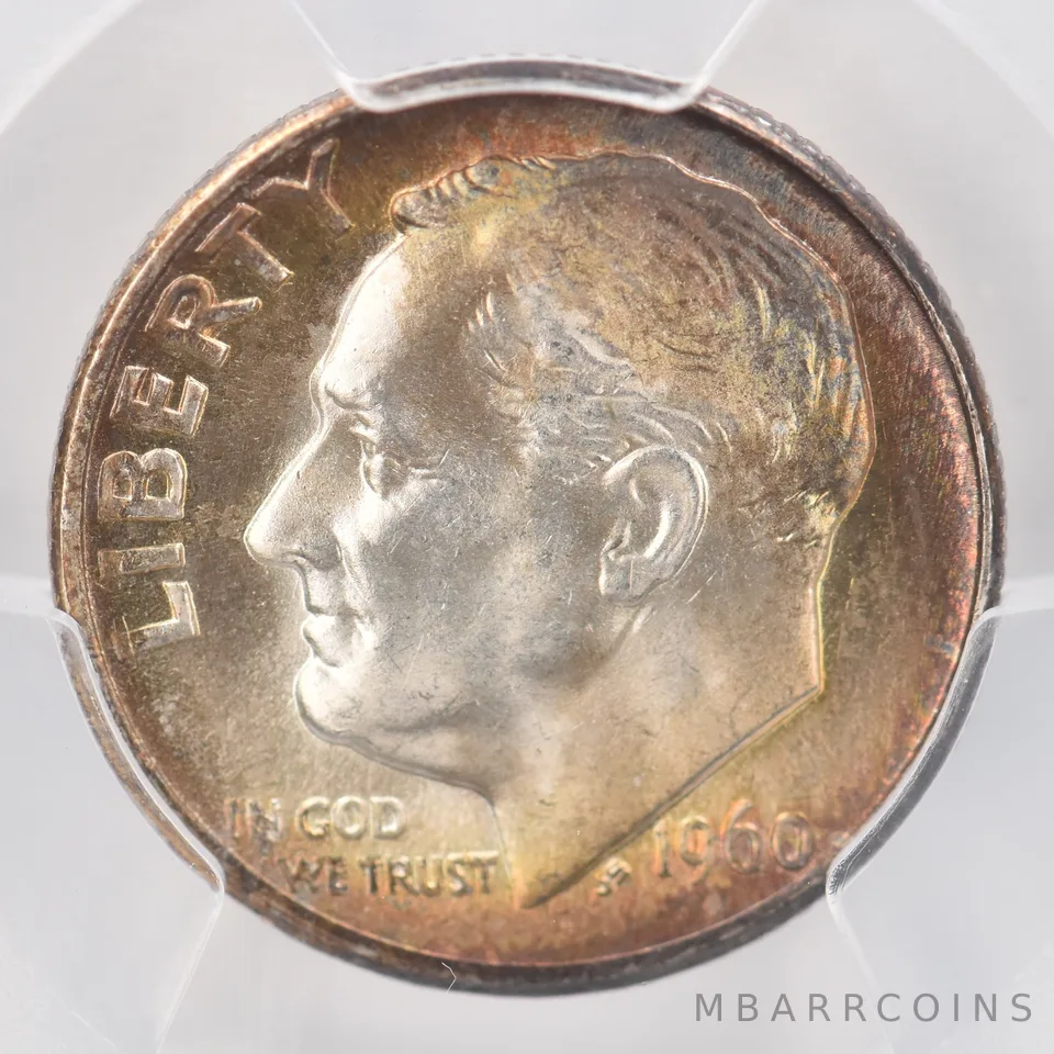 1960-D Roosevelt Dime MS64 FB PCGS Beautiful Tone *0785