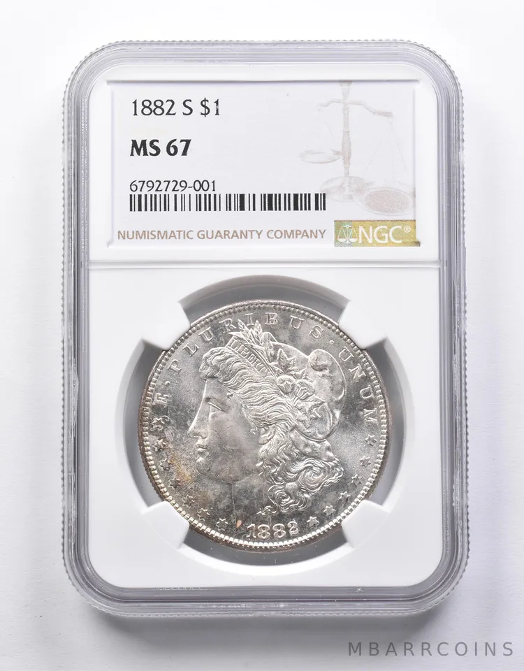 MS67 1882-S Morgan Silver Dollar NGC *6726