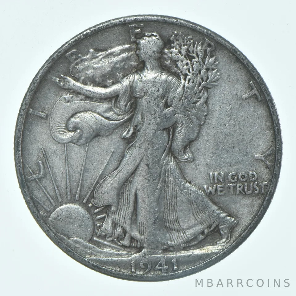 1941-S Walking Liberty Half Dollar CIRC VG+ 90% Silver