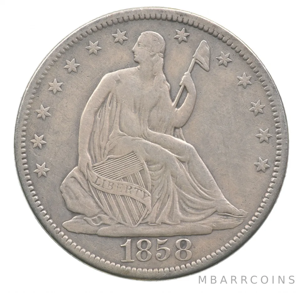 1858-S Seated Liberty Half Dollar a4631