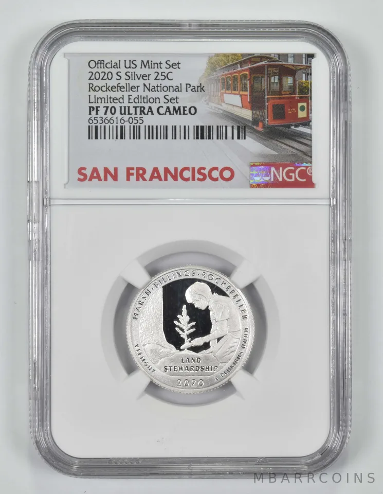 2020-S PF70 Silver Rockefeller National Park Quarter NGC Limited Edition
