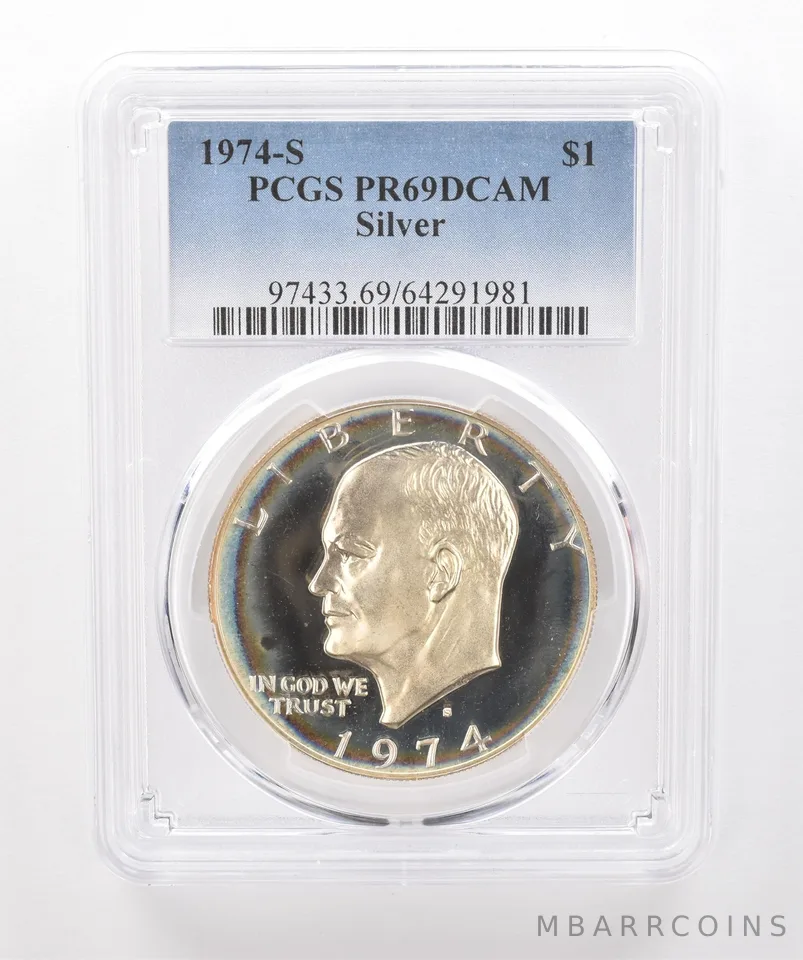 1974-S Eisenhower $1 Silver PR69 DCAM PCGS Beautiful Tone *1960