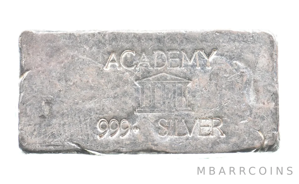 4.96 Troy Oz Silver Bar Academy Vintage Poured Loaf CSRCO Odd *2925