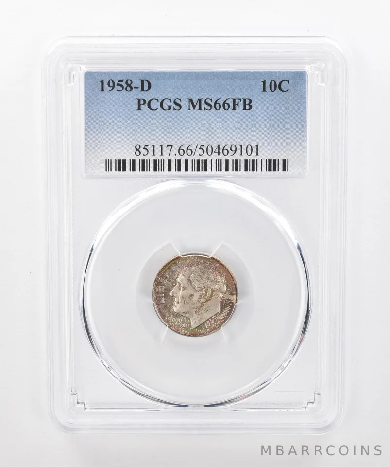 1958-D Roosevelt Dime MS66 FB PCGS Beautiful Tone *1430